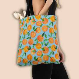 Citrus sinaasappels fruitpatroon tote bag