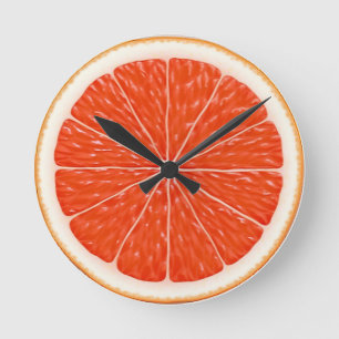 Citrus Sinaasappels Fun Red Slice  Ronde Klok