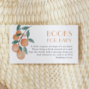Citrus Sinaasappels Groene Baby shower Boeken voor Informatiekaartje