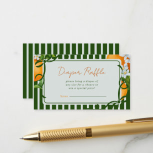 Citrus Sinaasappels Groene Strepen Luier Raffle Informatiekaartje