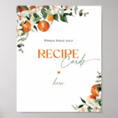 Citrus sinaasappels laat je receptkaart hier achte poster (Voorkant)