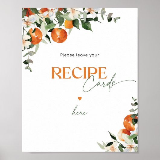Citrus sinaasappels laat je receptkaart hier achte poster (Voorkant)