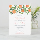 Citrus Sinaasappels Modern Baby shower voor Girl,  Kaart (Staand voorkant)