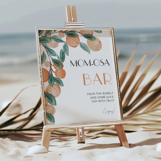 Citrus Sinaasappels Mom-osa Bar Baby shower Teken Poster