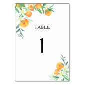 Citrus sinaasappels - nummer van de trouwtafel kaart (Achterkant)