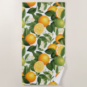 Citrus Sinaasappels op wit Strandlaken (Voorkant)