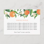 Citrus Sinaasappels Shower Registry of Details Informatiekaartje (Achterkant)