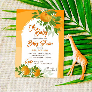 Citrus sinaasappels zomer oh baby shower kaart