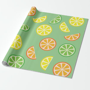 Citrus Slice Cute Fruit 1e verjaardag Cadeaupapier
