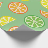 Citrus Slice Cute Fruit 1e verjaardag Cadeaupapier (Hoek)