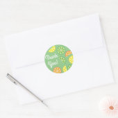 Citrus Slice Fruit 1st Birthday Hartelijk dank Ronde Sticker (Envelop)