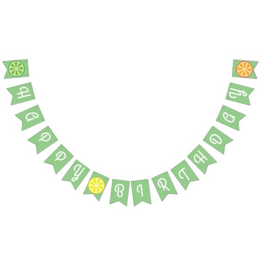 Citrus Slice Fruit Happy Birthday Bunting Banner (Alle)