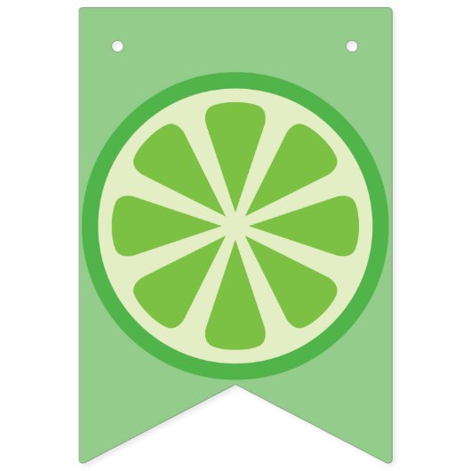 Citrus Slice Fruit Happy Birthday Bunting Banner (Eerste vlag)