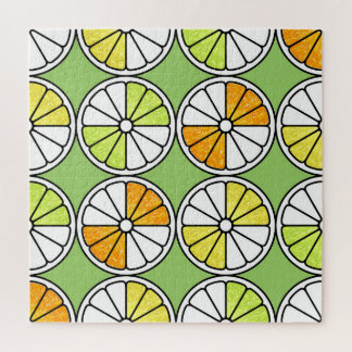 Citrus Slice Fruit, Zomer Naadloos. Legpuzzel