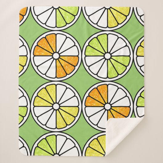 Citrus Slice Fruit, Zomer Naadloos. Sherpa Deken (Voorkant)