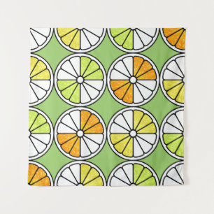 Citrus Slice Fruit, Zomer Naadloos. Wandkleed