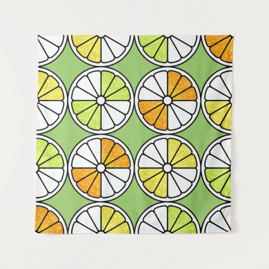 Citrus Slice Fruit, Zomer Naadloos. Wandkleed (Voorkant)