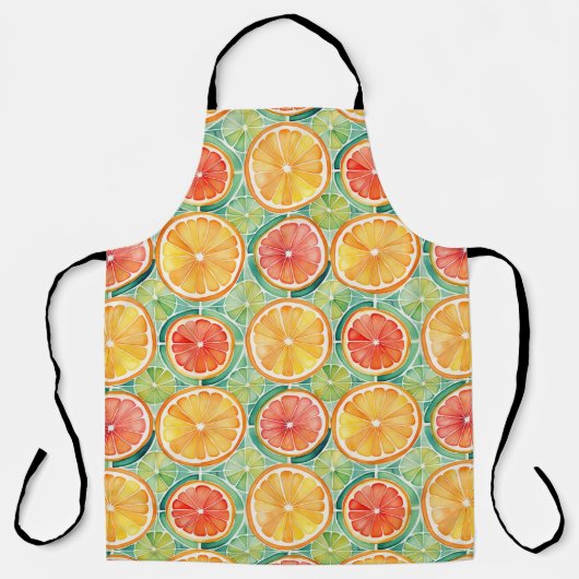 Citrus Slice Tegel – Sinaasappel, Limoen & grapefr Schort (Voorkant)