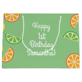 Citrus Slice verjaardagsfeestje Groot Cadeauzakje (Voorkant)