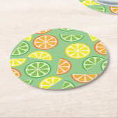 Citrus Slice verjaardagsfeestje Ronde Kartonnen Onderzetter (Gebogen)