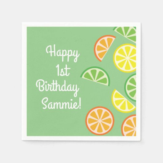 Citrus Slice verjaardagsfeestje Servet (Voorkant)