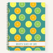 Citrus Slices Blauwgroen blauw Notitieboek (Voorkant)