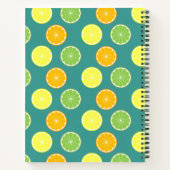 Citrus Slices Blauwgroen blauw Notitieboek (Achterkant)
