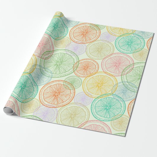 Citrus Slices Cadeaupapier (Uitgerold)