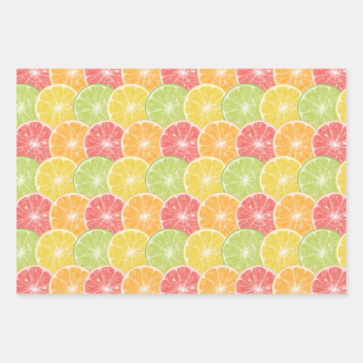 Citrus Slices en Stripes Inpakpapier Vel (Voorkant 3)