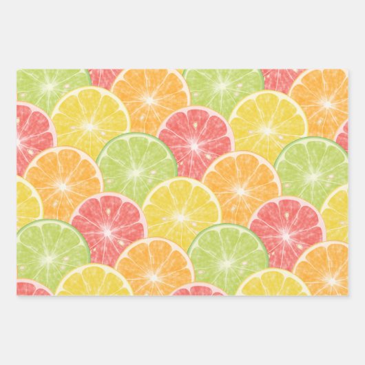 Citrus Slices en Stripes Inpakpapier Vel (Voorkant)