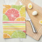 Citrus Slices en Stripes Kitchen Towel Theedoek (Quarter Fold)