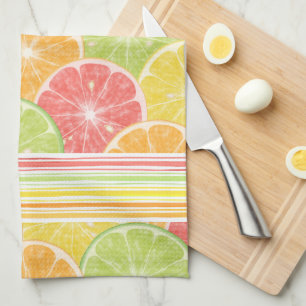 Citrus Slices en Stripes Kitchen Towel Theedoek