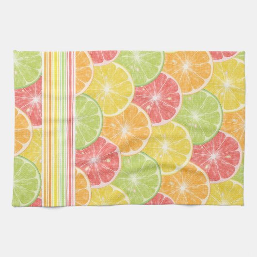 Citrus Slices en Stripes Kitchen Towel Theedoek (Horizontaal)