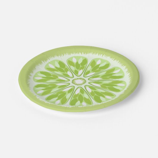 Citrus Slices Green Limoen Papieren Bordje (Gekanteld)