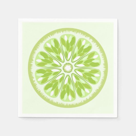 Citrus Slices Green Limoen Servet (Voorkant)