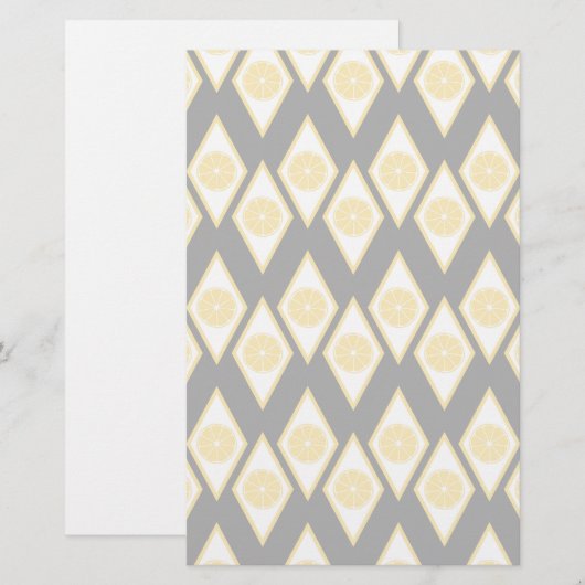 Citrus Slices in het moderne diamantpatroon Briefpapier (Voorkant / Achterkant)