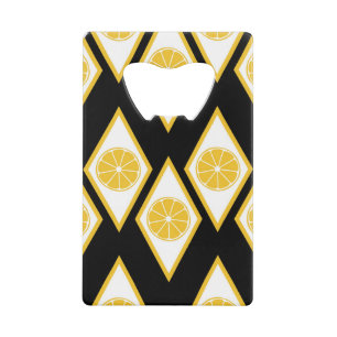 Citrus Slices in het moderne diamantpatroon Creditkaart Flessenopener