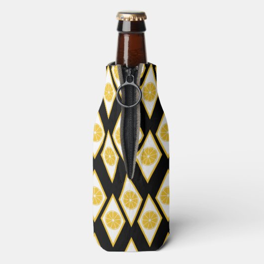 Citrus Slices in het moderne diamantpatroon Flesjeskoeler (Fles Achterkant)