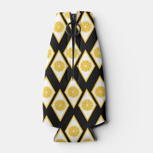 Citrus Slices in het moderne diamantpatroon Flesjeskoeler (Achterkant)