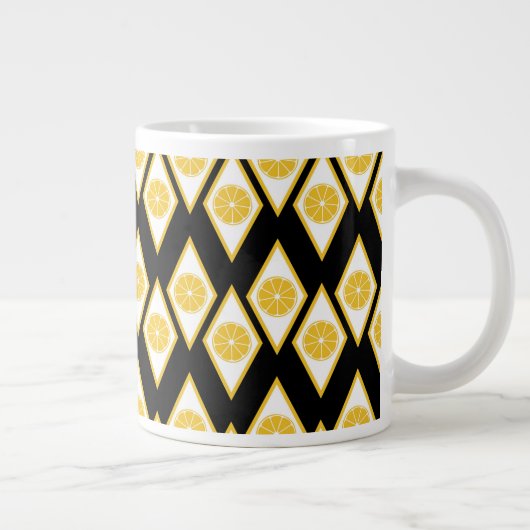 Citrus Slices in het moderne diamantpatroon Grote Koffiekop (Rechts)