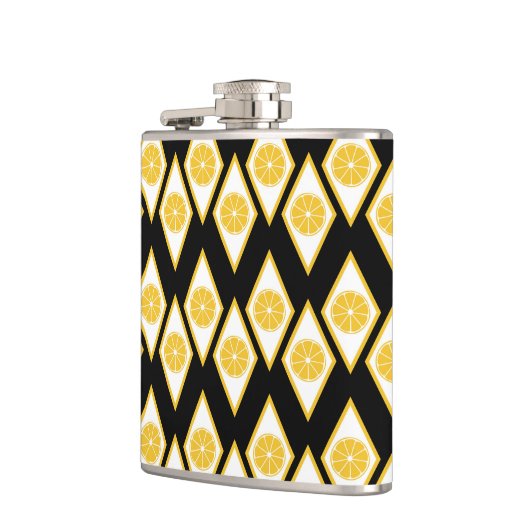 Citrus Slices in het moderne diamantpatroon Heupfles (Links)