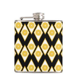 Citrus Slices in het moderne diamantpatroon Heupfles