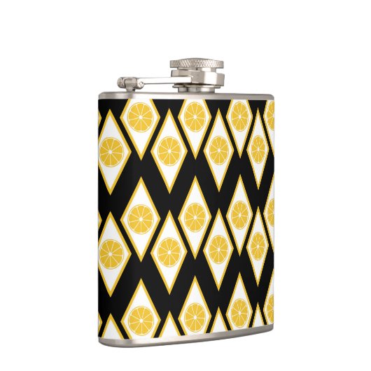 Citrus Slices in het moderne diamantpatroon Heupfles (Rechts)