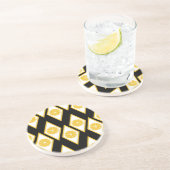 Citrus Slices in het moderne diamantpatroon Zandsteen Onderzetter (Zijkant)