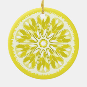 Citrus Slices Lemon Keramisch Ornament