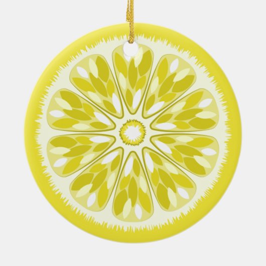 Citrus Slices Lemon Keramisch Ornament (Achterkant)