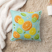 Citrus Slices Lemon Lime Orange Throw Pillow Kussen (Deken)