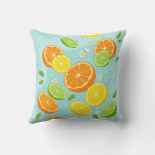 Citrus Slices Lemon Lime Orange Throw Pillow Kussen (Achterkant)
