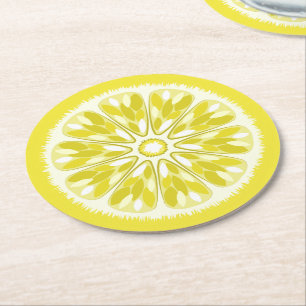 Citrus Slices Lemon Ronde Kartonnen Onderzetter