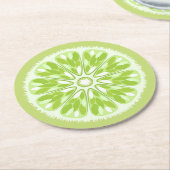 Citrus Slices Limoen Ronde Kartonnen Onderzetter (Gebogen)